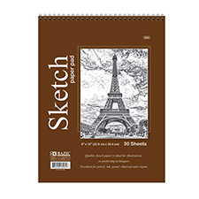 30 ct. 9in  x 12in  Top Bound Spiral Premium Sketch Pad