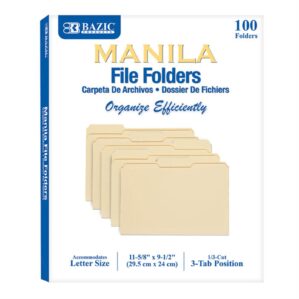 Manila File Folder 9-1/2"X 11-5/8" (100 per Box)