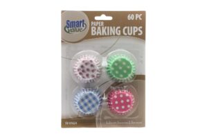 PAPER BAKING CUPS SMALL PRINTED 60CT