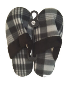 BLACK PLAID MEN SLIPPERS