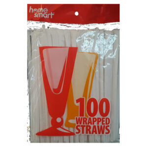 PLASTIC STRAWS WRAPPED 100CT