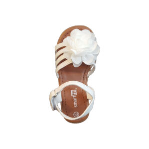 GIRLS WHITE SANDALS W/FLOWER - Image 2