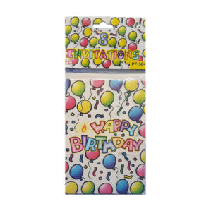 BIRTHDAY PARTY INVITATION W/ ENVELOPE 8CT