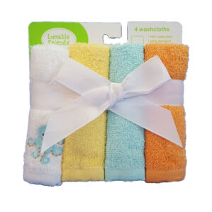 LUVABLE FRIENDS WASHCLOTH 4PC