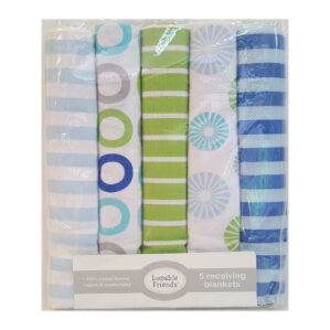 LUVABLE FRIENDS RECEIVING BLANKETS 5PK