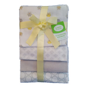 LUVABLE FRIENDS RECEIVING BLANKETS 4PK