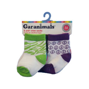 GARANIMALS CREW SOCKS 6PK