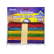 Jumbo Colored Craft Stick (50 Pack)
