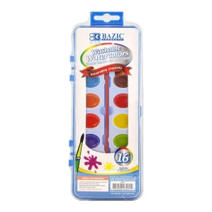 Semi Moist Watercolor Paint w/ Brush 16 Ct.