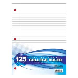 College Ruled 125ct. Filler/Folder Paper