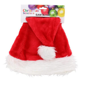 15.5 in H POLYESTER REDwPOM POM SANTA HAT