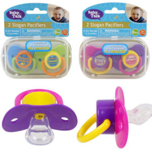 Baby Talk Slogan Pacifier 2-pack - Asst