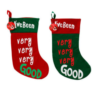 Christmas Been Very Good Stocking - Asst, 17.5 in H