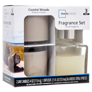 FRAGRANCE CANDLE SET 3PC COSTAL WOODS