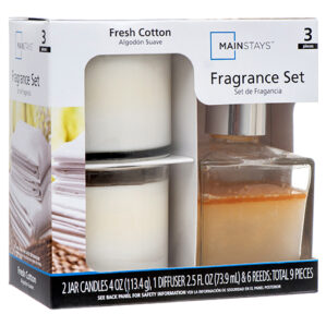 FRAGRANCE CANDLE SET 3PC FRESH COTTON