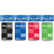 50 Ct. 4 x 6 Top Bound Spiral Memo Books (2/Pack)