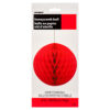 HANGING DECO HONEYCOMB BALL 8" POWDER RED