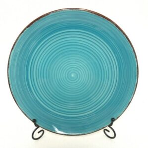 PLATE Turquoise Swirl Stoneware Side Plates, 10.5in
