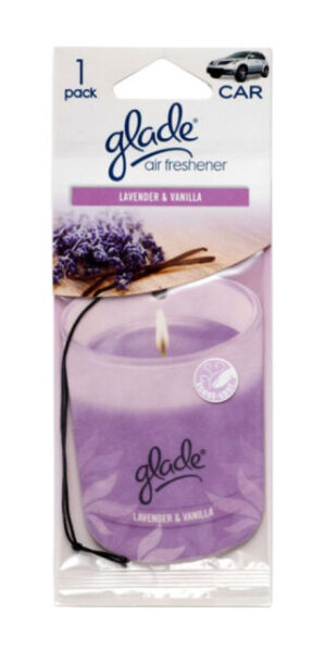 GLADE CAR AIR FRESHENER LAVENNDER & VANILLA SCENT