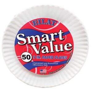 SMART VALUE 9” UNCOATED PAPER PLATE