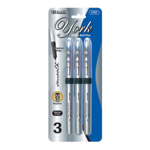 YORK ROLLER BALL PEN BLACK 3PCS