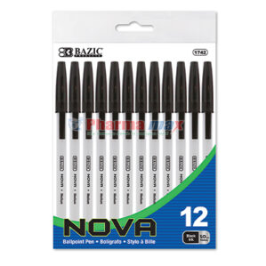 Nova Ballpoint Pen Black 12PK
