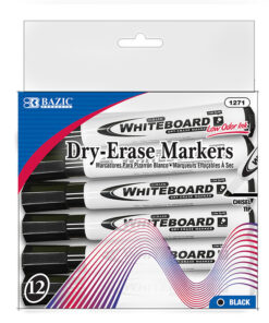 Black Chisel Tip Dry-Erase Markers (12/Box)