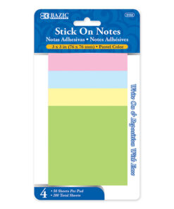 50 Ct. 3" X 3" Stick On Notes (4/Pack)