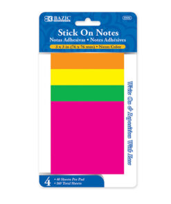 40 Ct. 3" X 3" Neon Stick On Notes (4/Pack)