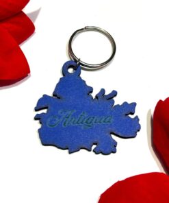 Alternative view of Antigua Shaped Glitter Keyrings asst colors (gold, green, red, silver ,black)