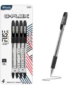 G-Flex Black FUSE Tech Ink Pen w/ Cushion Grip (4/Pack)