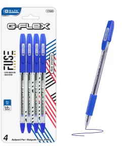 G-Flex Blue FUSE Tech Ink Pen w/ Cushion Grip (4/Pack)