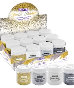 2 oz (56.6g) Gold and Monochrome Glitter Shaker
