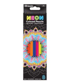 8 Neon Colored Pencils