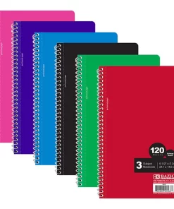 C/R 120 Ct. 9.5" X 5.75" 3-Subject Spiral Notebook