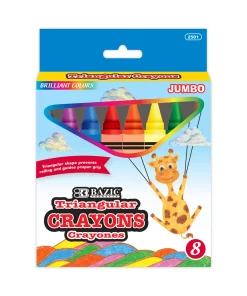 8 Color Premium Jumbo Triangle Crayons