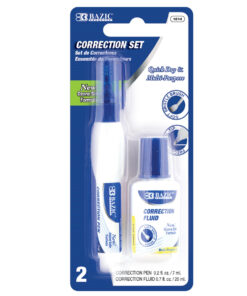 Metal Tip Correction Pen & Correction Fluid (2/Pack)