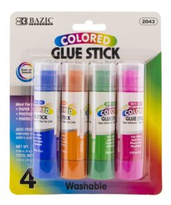 0.28 oz (8g) 4 Washable Colored Glue Stick