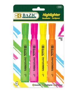 Desk Style Fluorescent Highlighters (4/Pack)