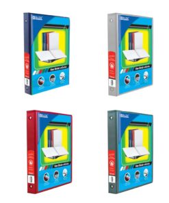 1" Asst. Color 3-Ring View Binder w/ 2-Pockets