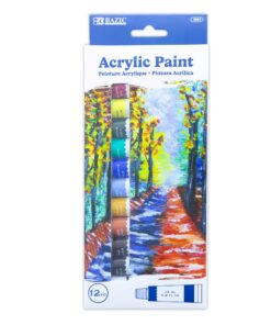 0.4 FL OZ (12 mL) 12 Colors Acrylic Paint